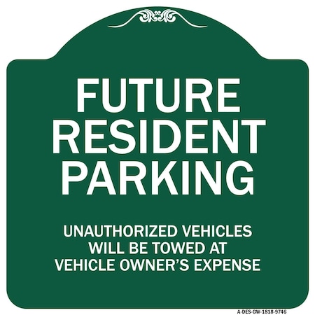 Signmission Unauthorized Vehicles Will Be Towed Heavy-Gauge Aluminum Architectural Sign, 18" x 18", GW-1818-9746 A-DES-GW-1818-9746
